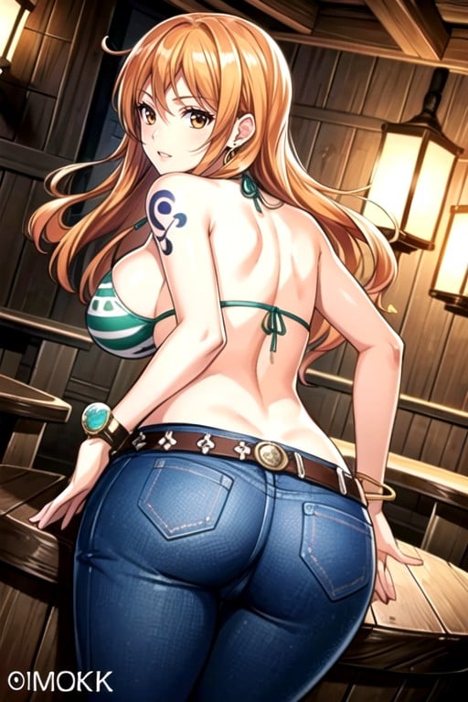 Nami (one Piece), Bent Over Table With Cum Coming Out Ass And Pussy Shemale AI Porn