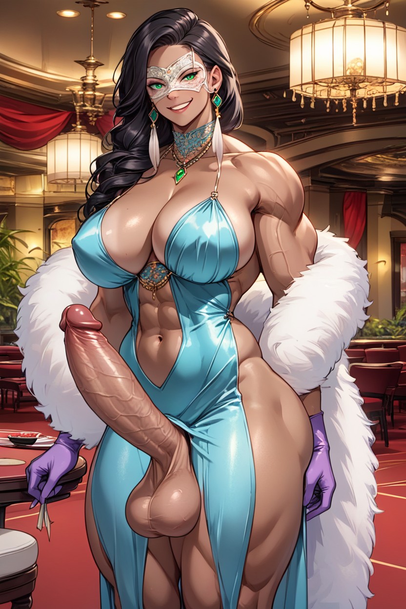 Highly Detailed Huge Cock, Erection, Muscular Legs Shemale AI Porn