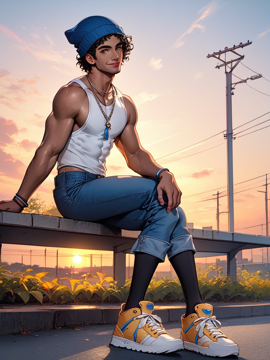 Sagging, Miami Skate Park, Skinny AI Gay Porn