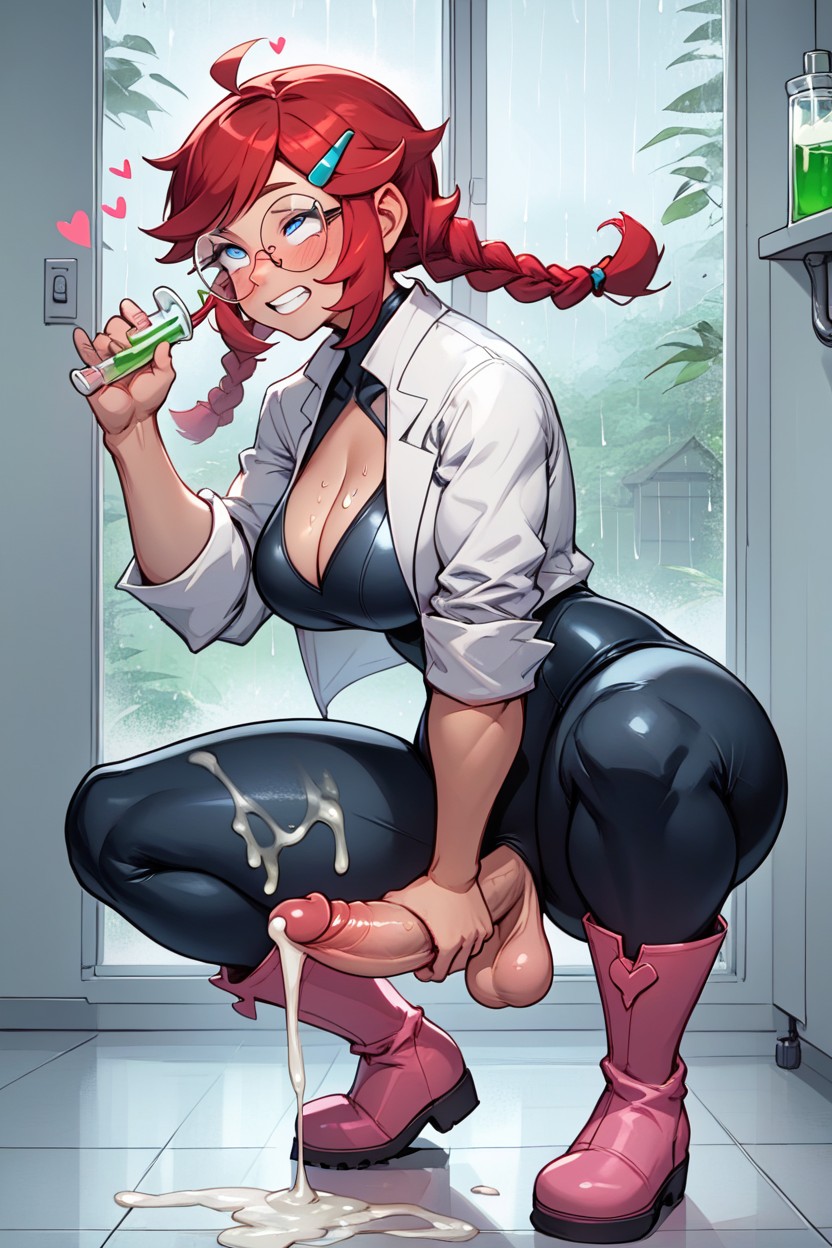 Red Hair, Teeth Clenched, Skin Tight Body Suit Ripped By The Breasts And Cock Porno shemale IA