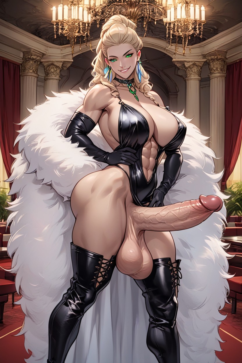 Exaggerated Big Butt, Highly Detailed Huge Cock, Tall Body 人妖AI黃片