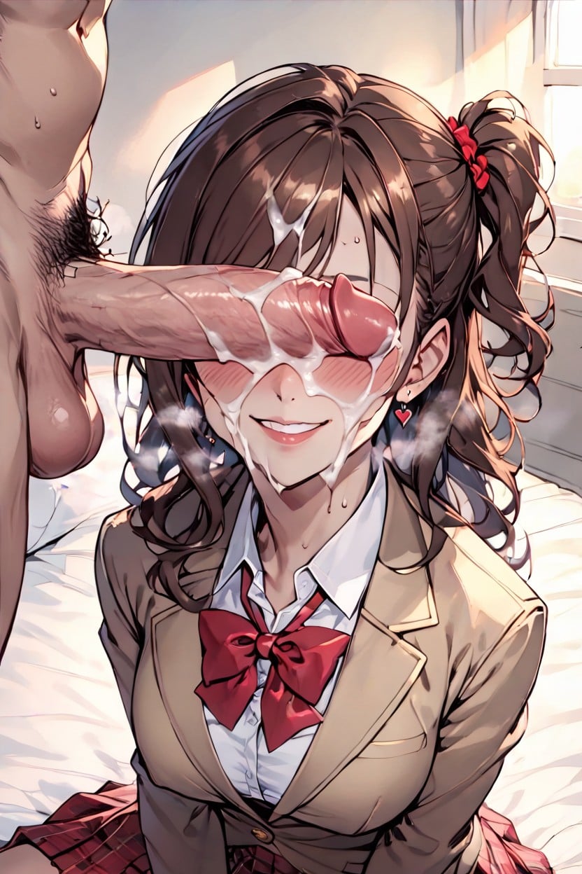 Sweat, Penis Over Eyes, Horny Hentai AI Porn