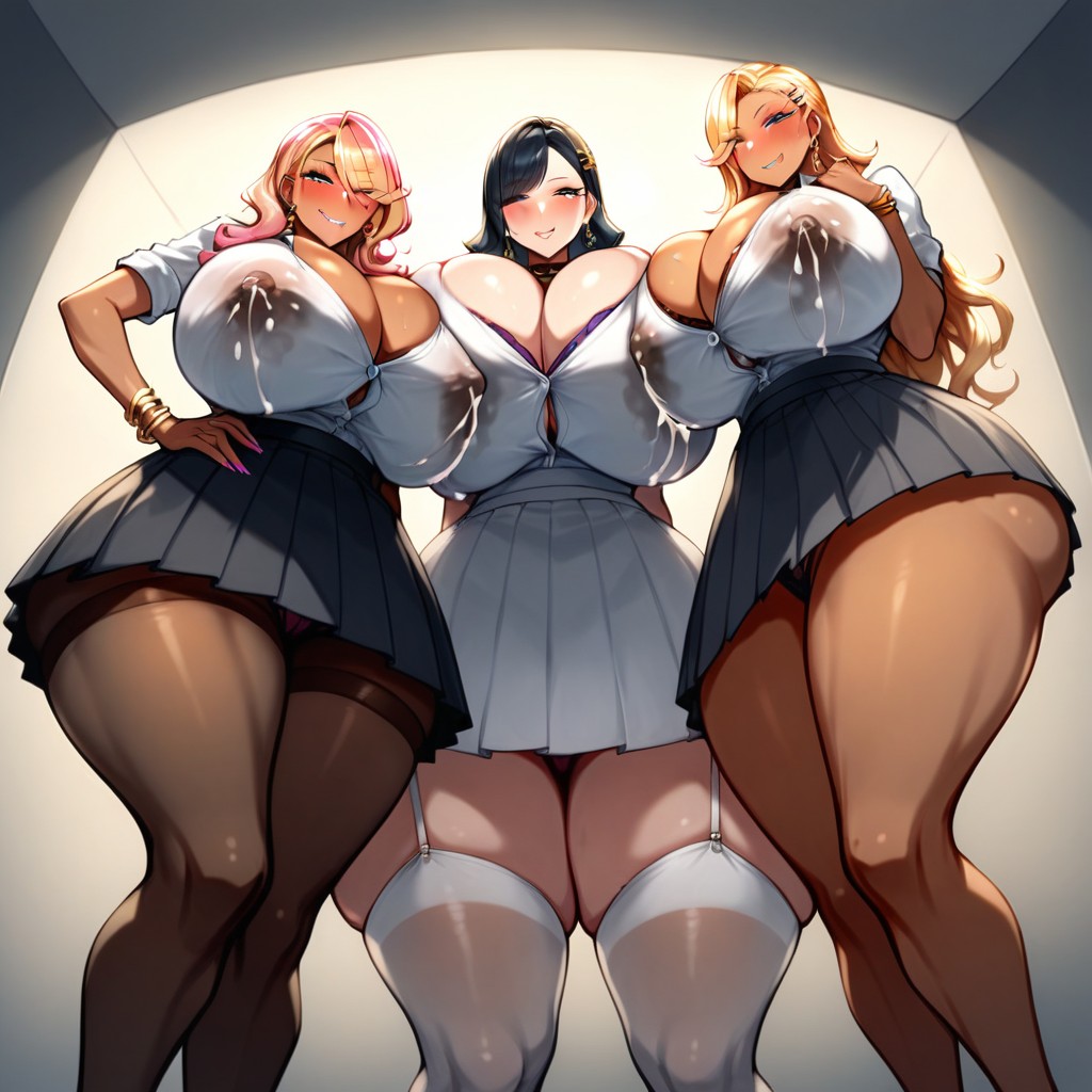 Gyaru, Bottom Up, Harem Hentai AI Porn