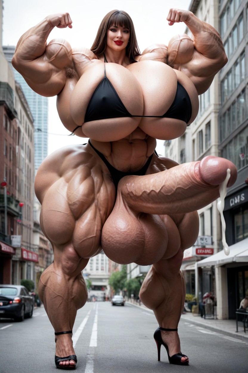 Giantess, City, High Heels Shemale AI Porn