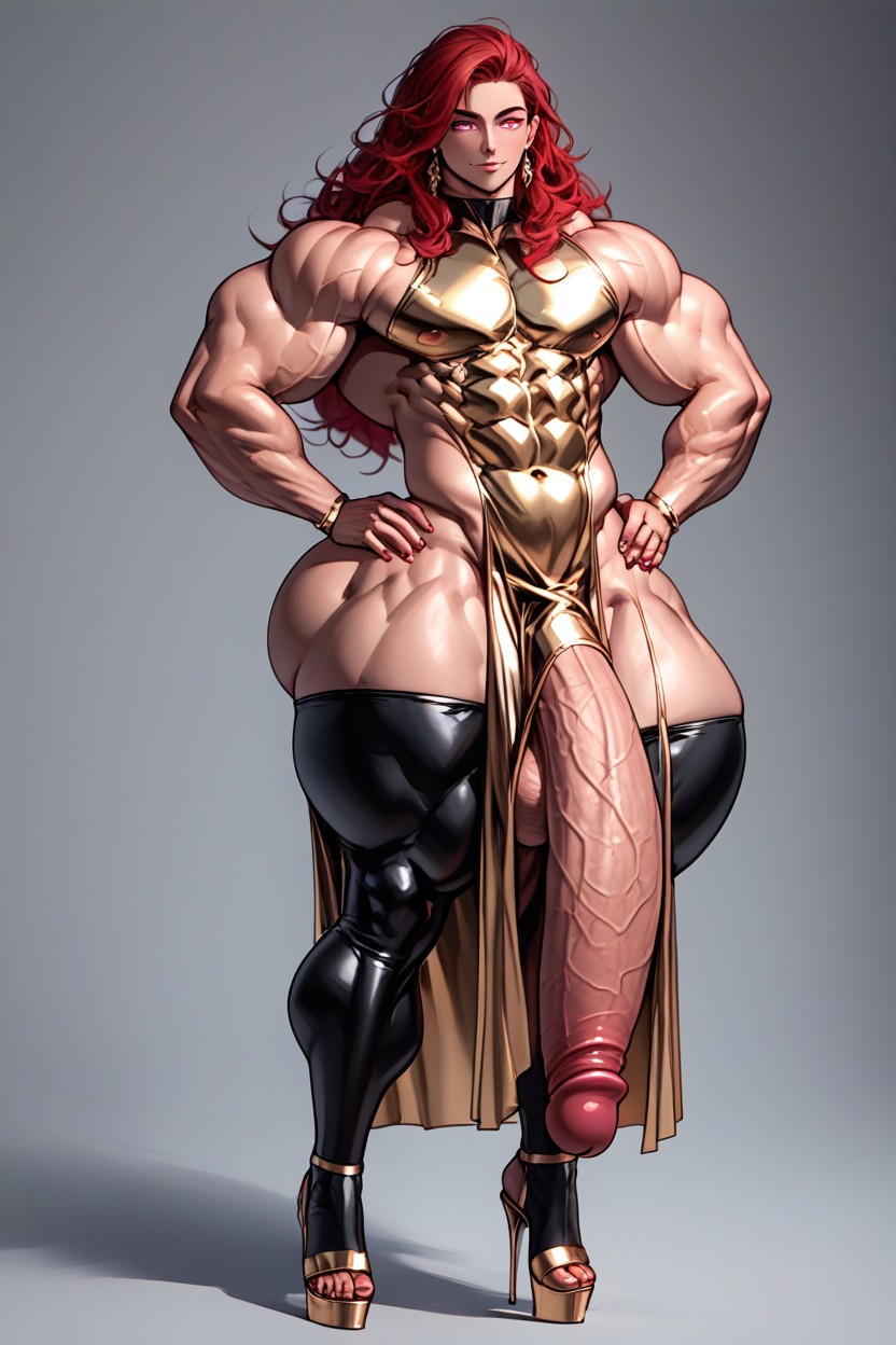 Long Length, Gigantic, Muscular AI Gay Porn