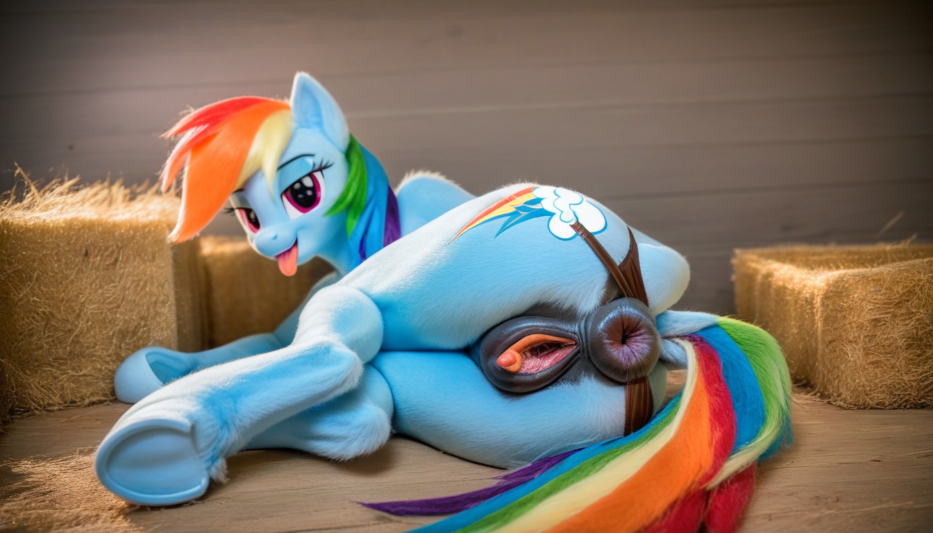 Photorealistic, Lying On Side, Dark-brown Anus Furry AI Porn