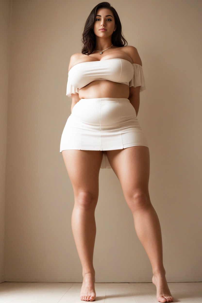 Looking At Viewer, Strapless Top, Front View AI Porn