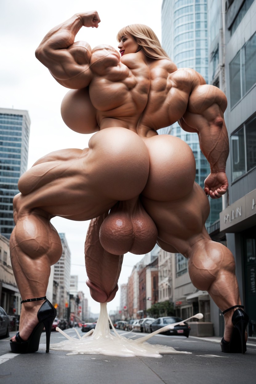 Bangs, Milf, Massive Muscles Shemale AI Porn