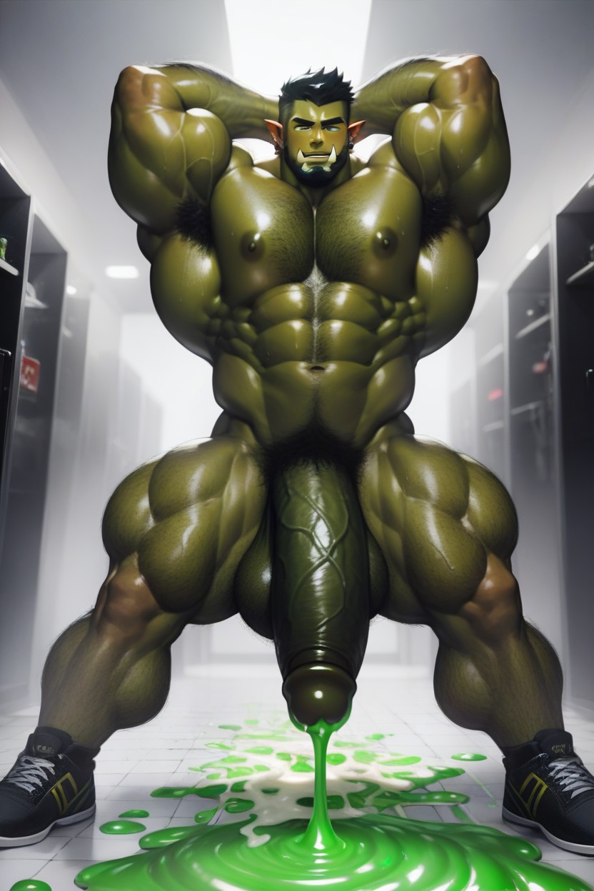 Extreme Hyper Cock, Bottom Up, Tattoo AI Gay Porn