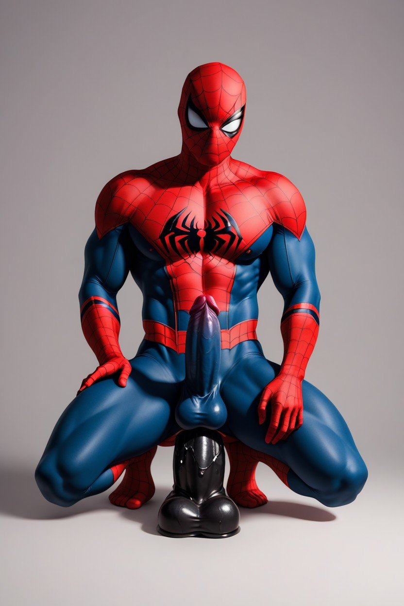 Black Dildo, Full Body View, Dildo Ride AI Gay Porn