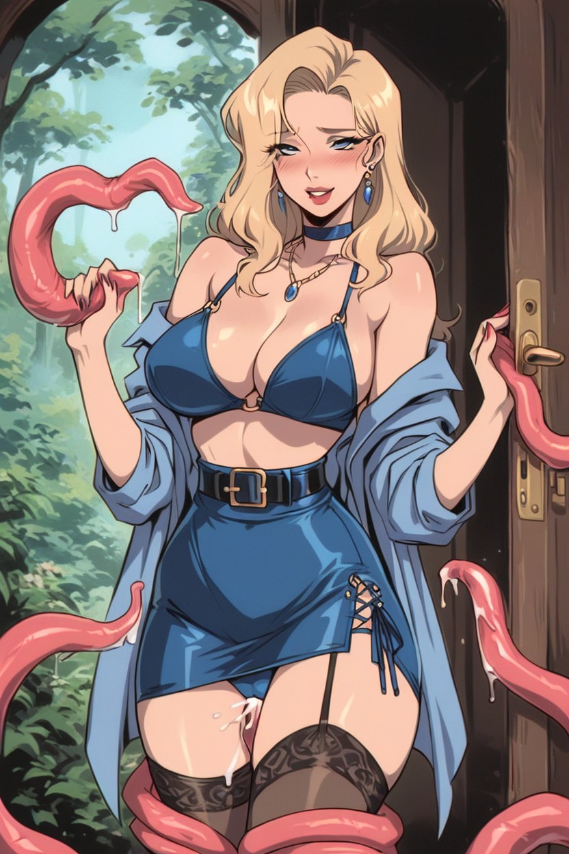 Tentacles, Rounded Breast, Multiple Views Hentai AI Porn