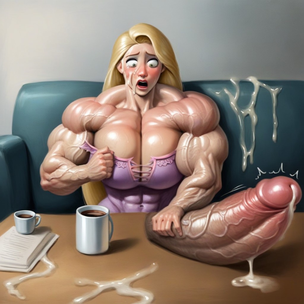 Visible Muscle Growth, Visible Veins, Veiny Body Shemale AI Porn