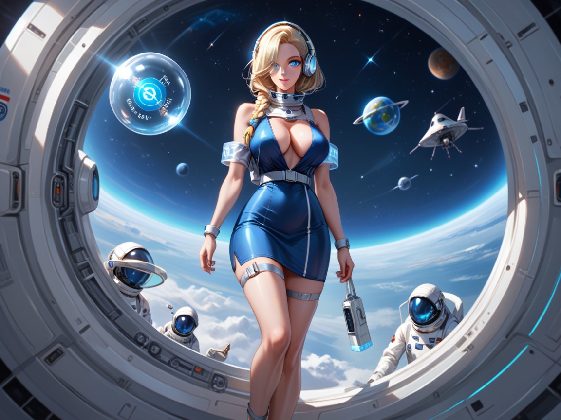 Sci-fi, Braided, Rounded Breast Hentai AI Porn