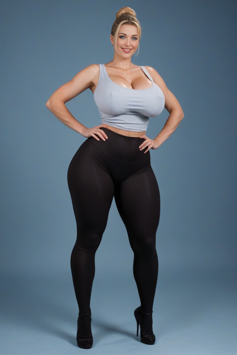 Model, Hair Bun, Straight AI Porn