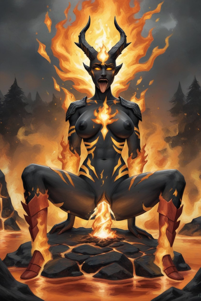 Lava, Magma, Engulfed Halo AI Porn