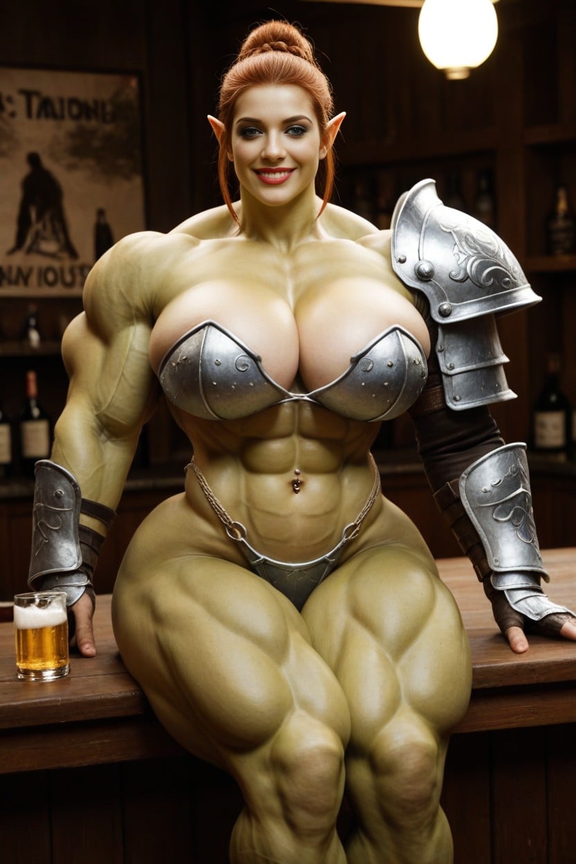 Hyper Muscles, Massive Biceps, Green Skin AI Porn