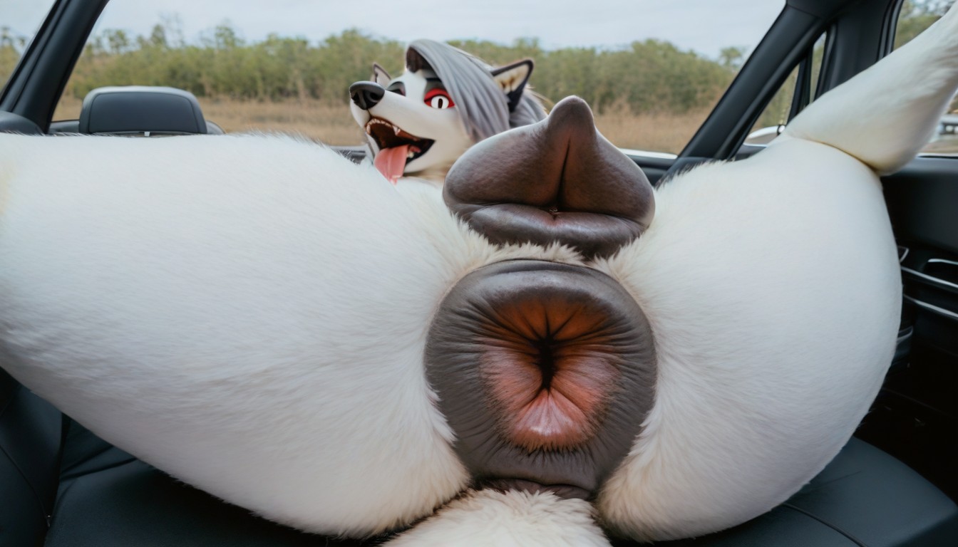 Detailed Fur, Brown Pussy, Ginormous Plump Canine Pussy Furry AI Porn