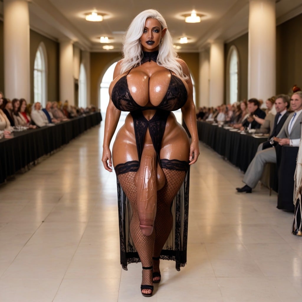 Extremely Large Ass, Photographed On A Canon Eos R, Pitch Black Skin Shemale AI Porn