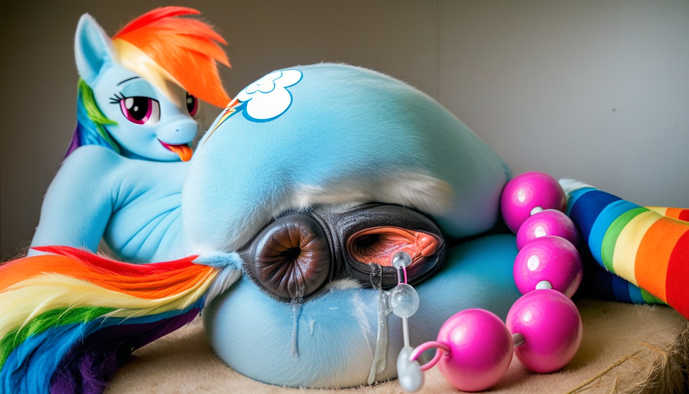 Vaginal Opening, Wet Pussy, Rainbow Dash Furry AI Porn