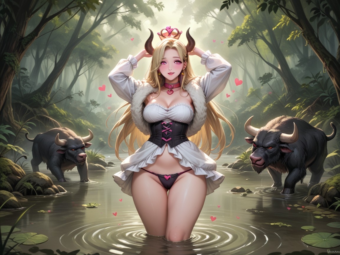Ssbbw, Blondes Haar, Sumpf Hentai KI Porno