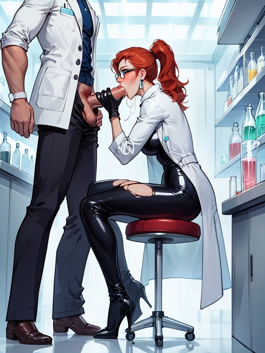 Glasses, Redhead, Fully Clothed AI Porn