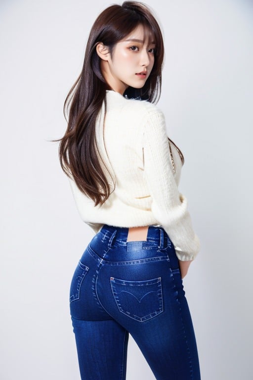 全身, Tight Skinny Jeans, 肘部文胸AI黃片