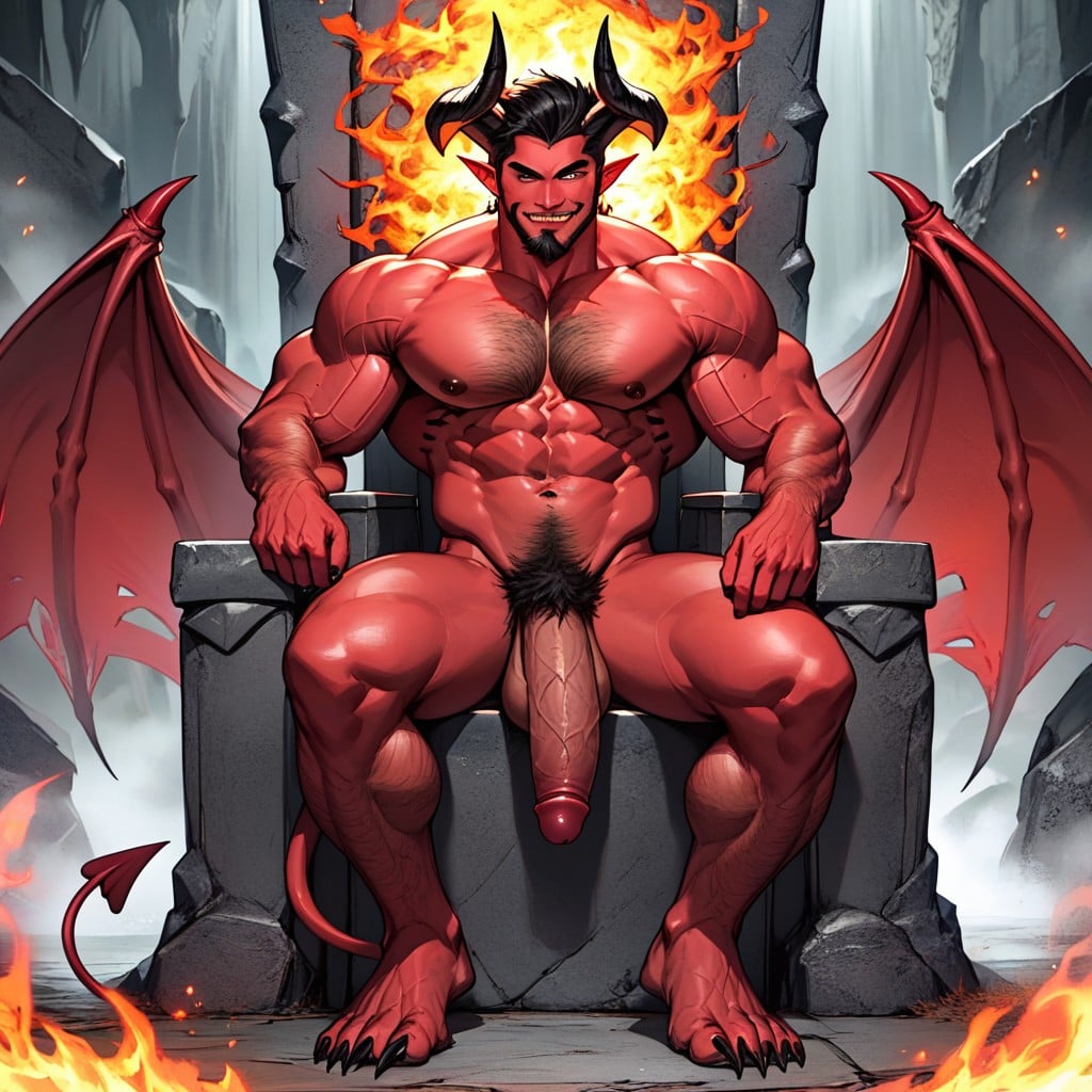 Red Skin, Demon Claws On Fingers, Bara AI Gay Porn