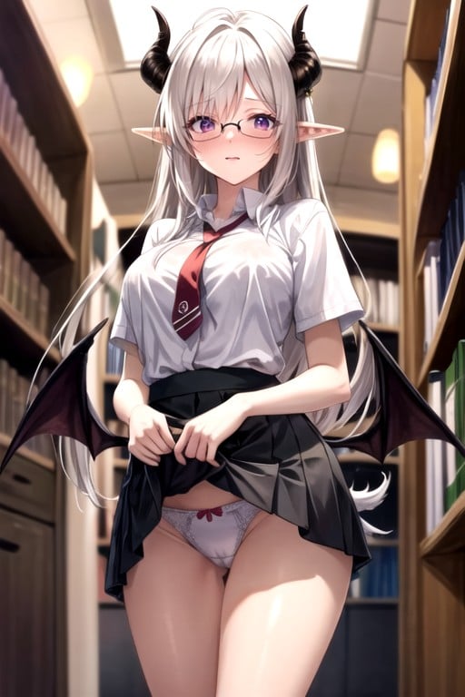 Wings Succubus-like, Pointed Ears Elf-like, Half Succubus Girl's Physical Description Elegant Like An ElfPorno AI