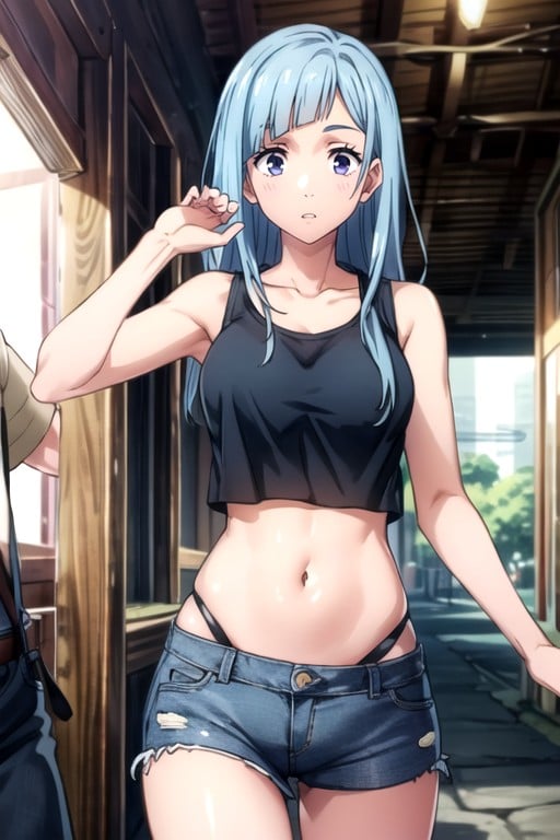 Miwa Kasumi (jujutsu Kaisen), Jean Shorts, Tank Top AI Porn