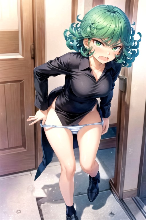 Tatsumaki (one Punch Man), Pulling Down Panties, Full Body AI Porn