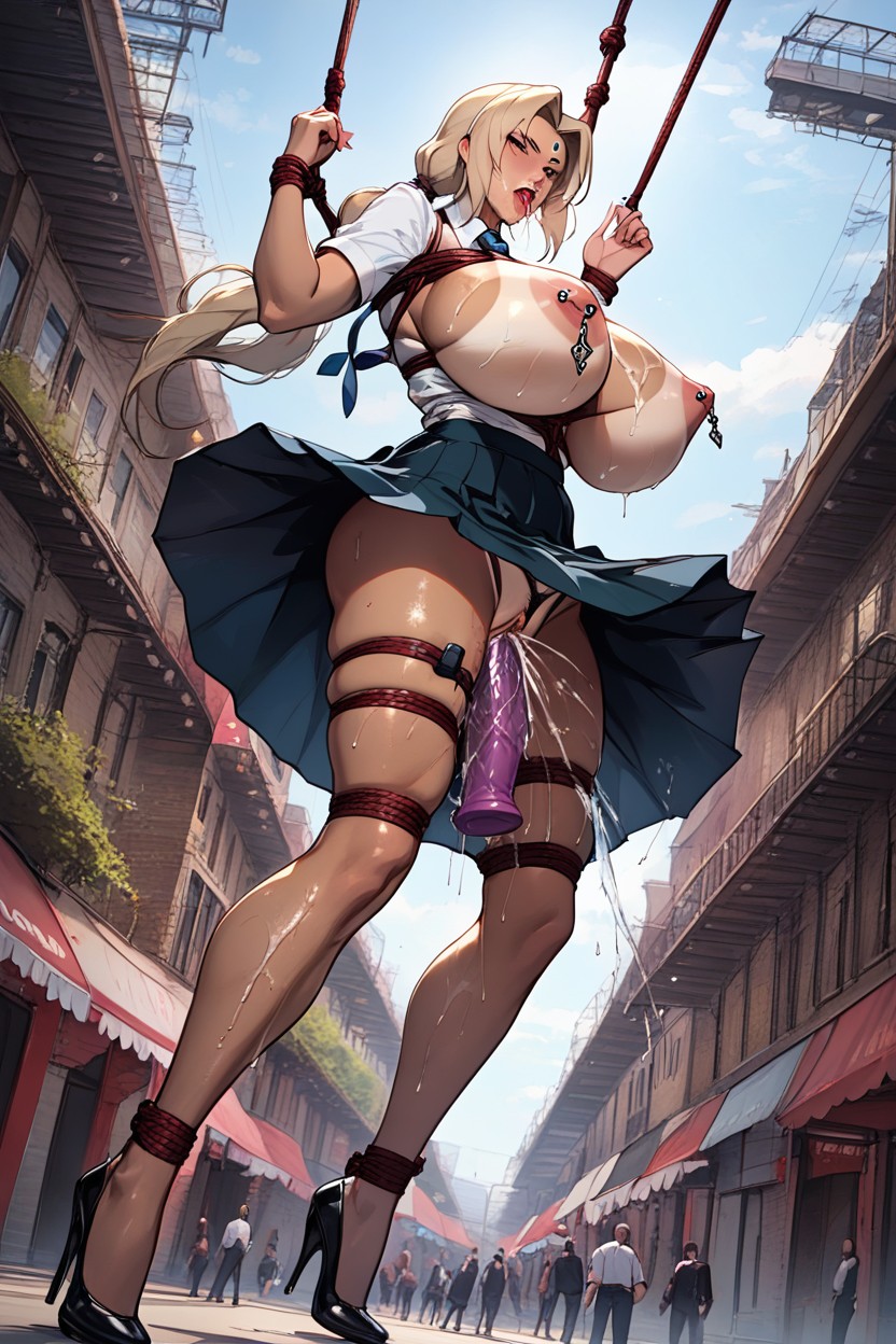 Clitoral Piercing, Open Legs, Covered In Drool Hentai AI Porn