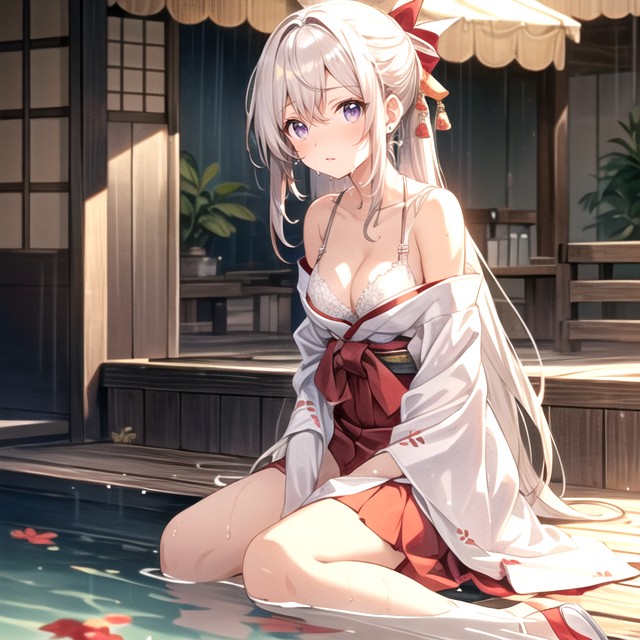 Sitting Down, Wet Clothes, Warm Anime Furry AI Porn