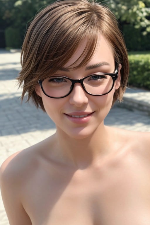 Glasses, Topless, Pixie Cut AI Porn