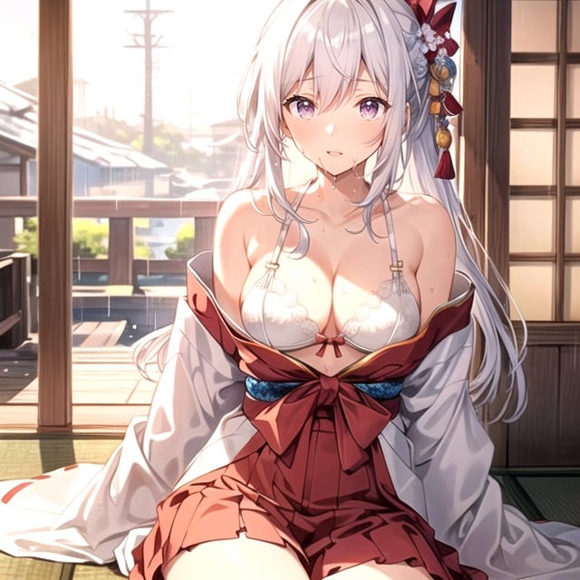 White Hair, Warm Anime, Small AI Porn