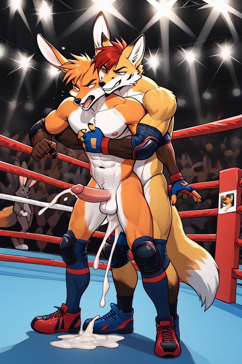 Grabbed From Behind, Rabbit Cum In Ass, Rabbit Shocked Furry AI Porn