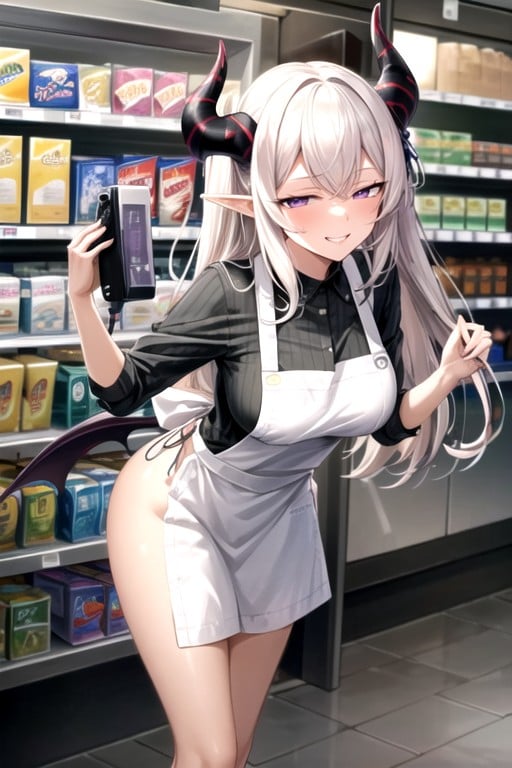 Gyaru, Convenience Store, Medium Breast AI Porn