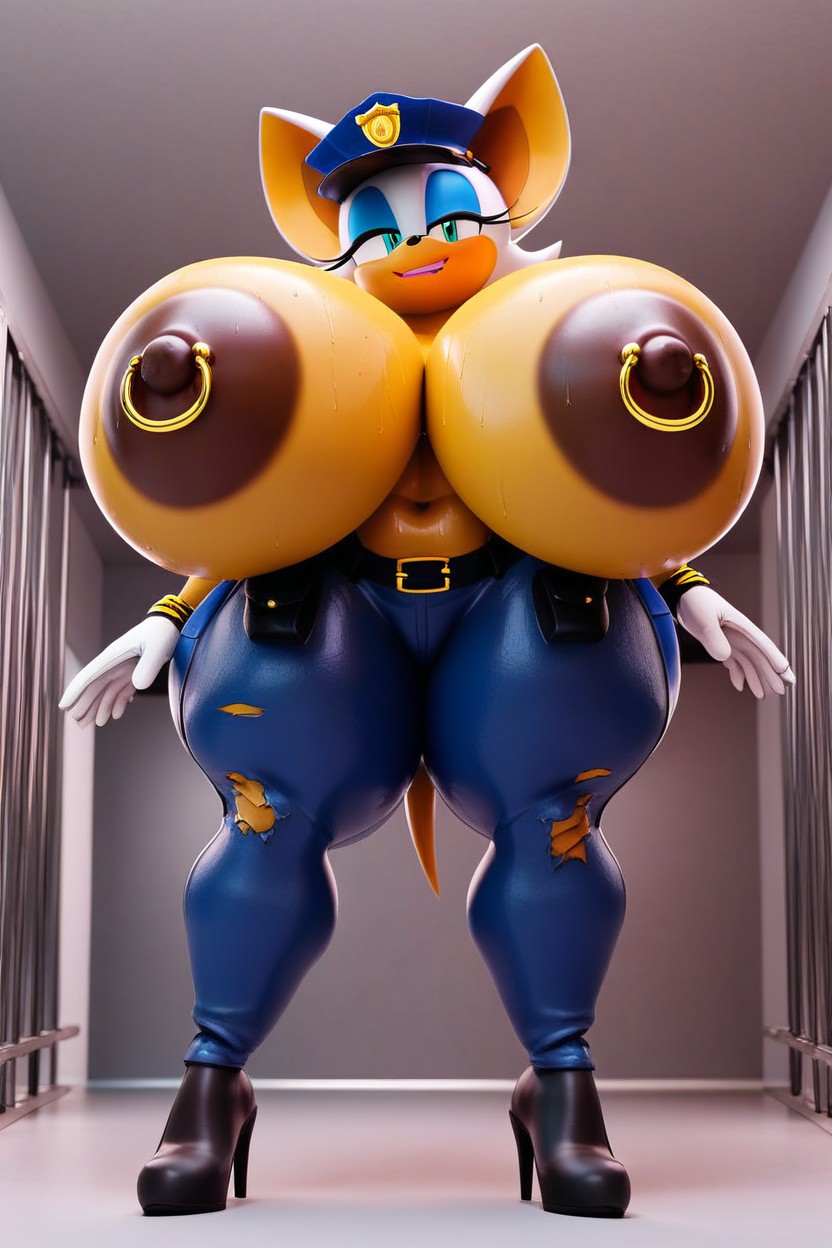 Breast Expansion, Police Costume, Sweaty Furry AI Porn