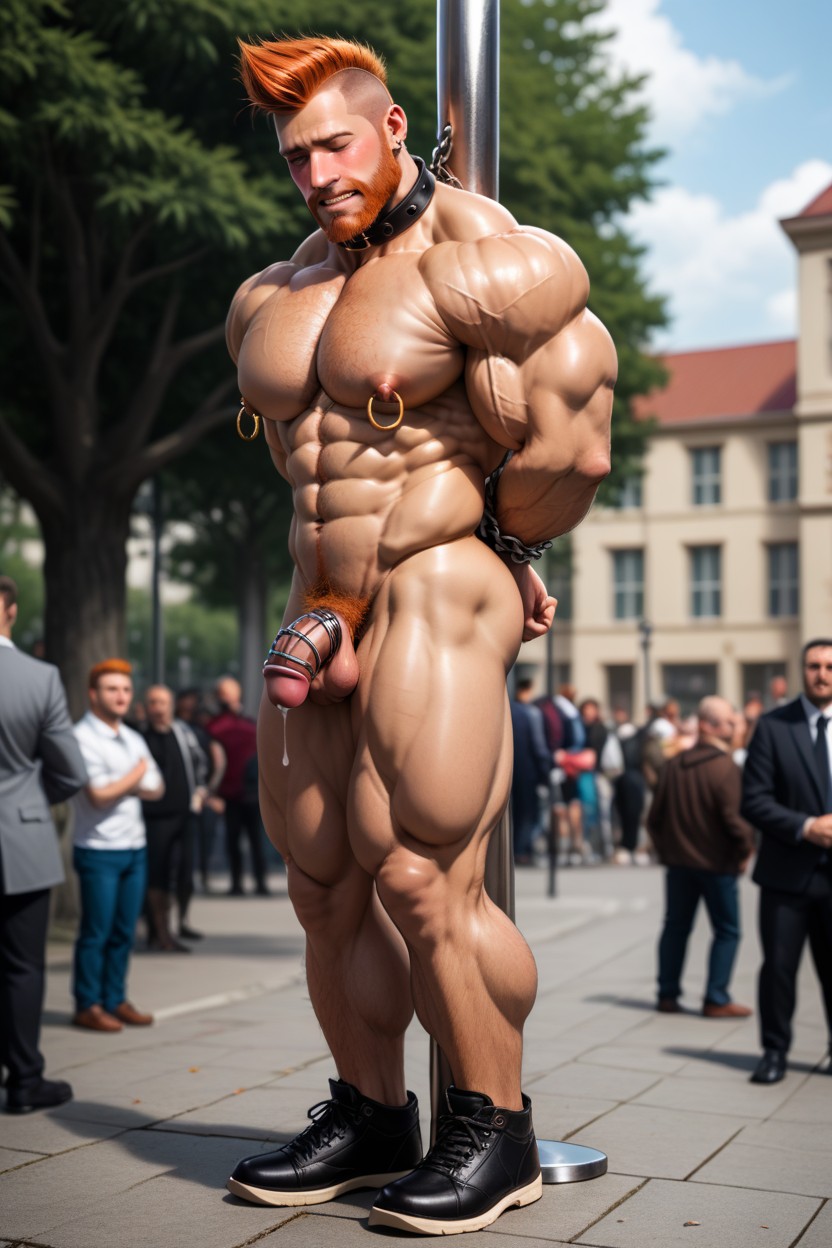 Setting Public Park, Pre-cum, Side View AI Gay Porn