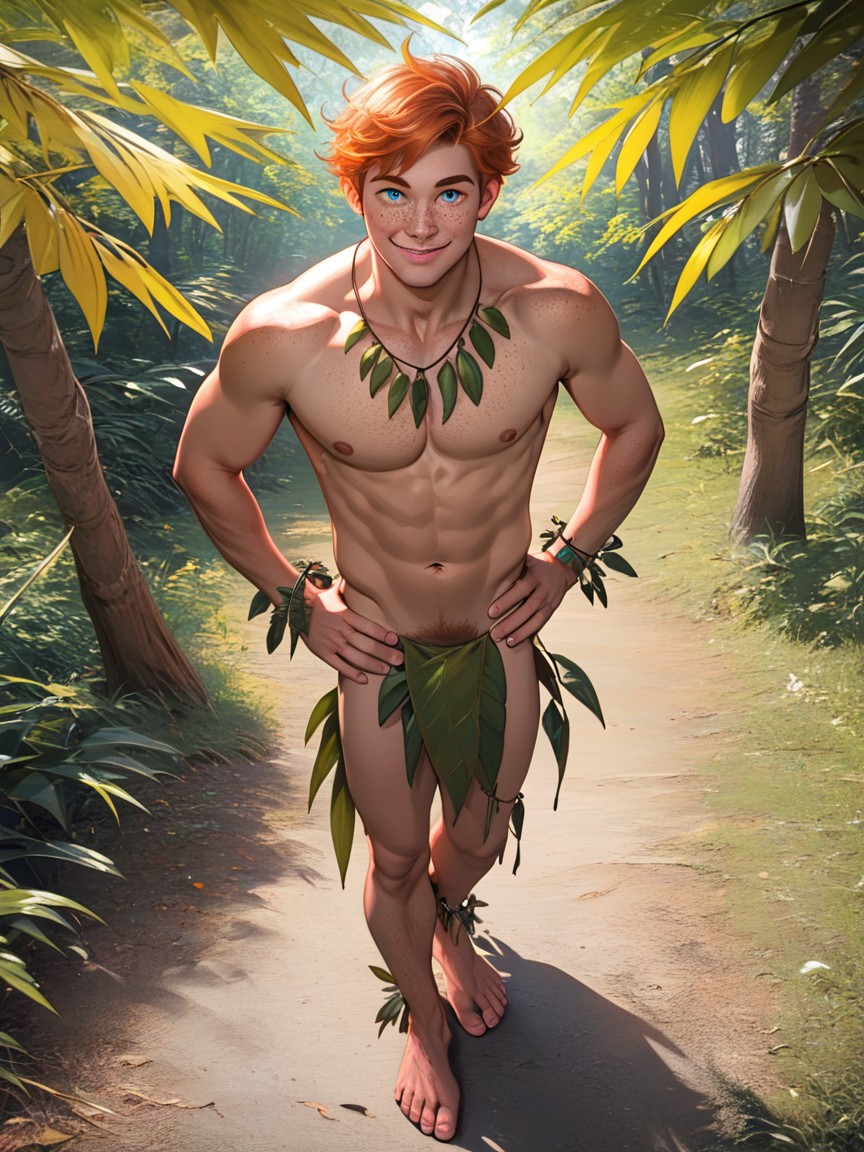Front View, Happy, Ginger AI Gay Porn