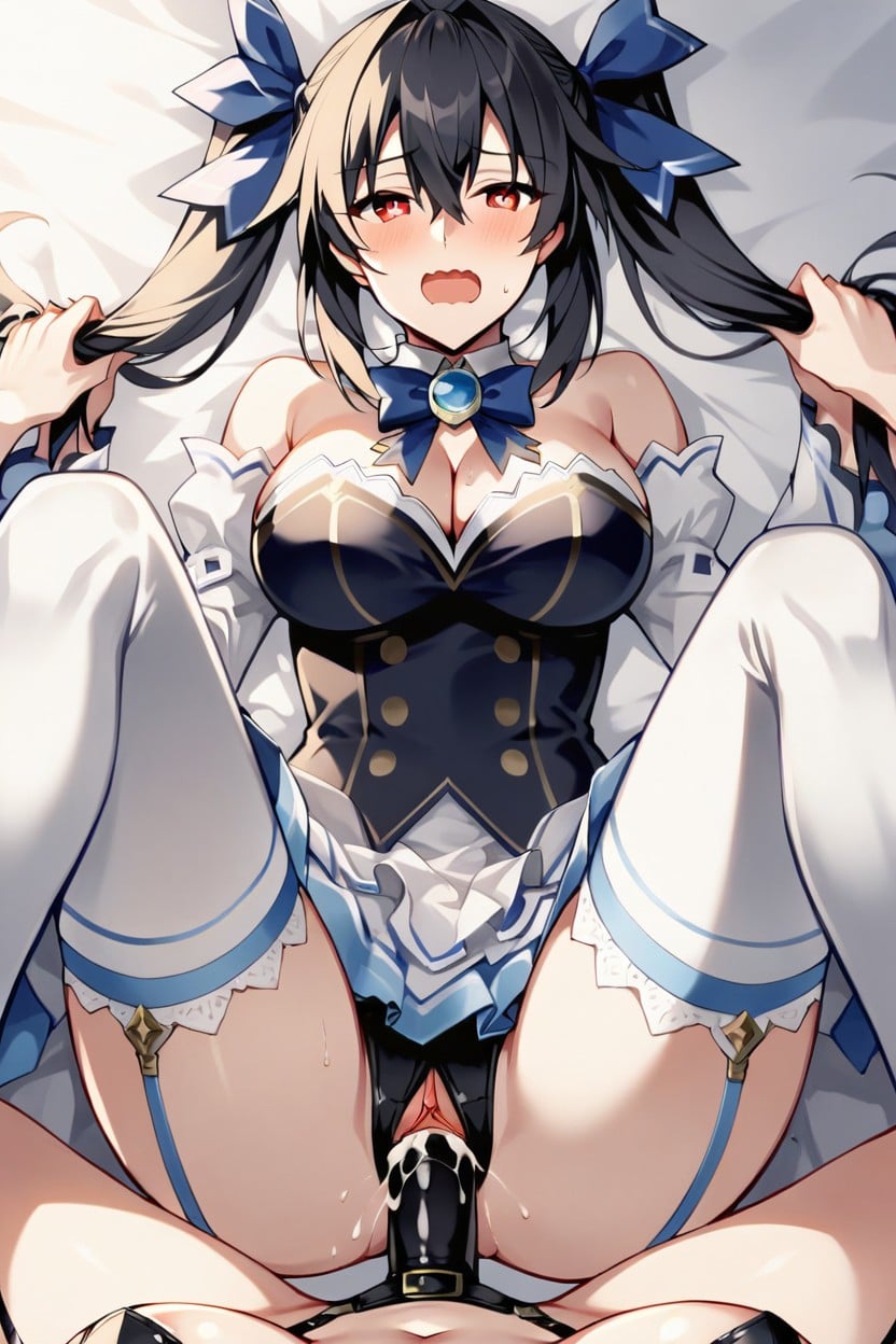 Strapless Dress, Heart Eyes, Front View Hentai AI Porn