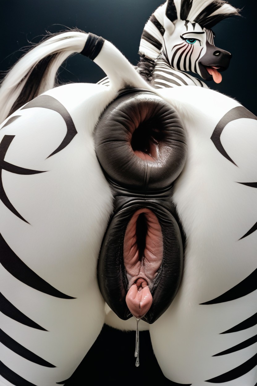 Gaping Anus, Zebra, Enlarged Genitals Furry AI Porn