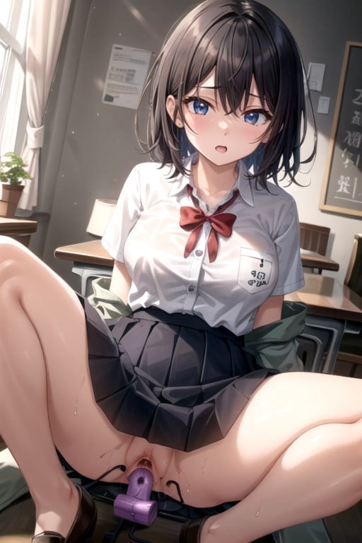 School Uniform, Medium Breast, Bobcut AI Porn