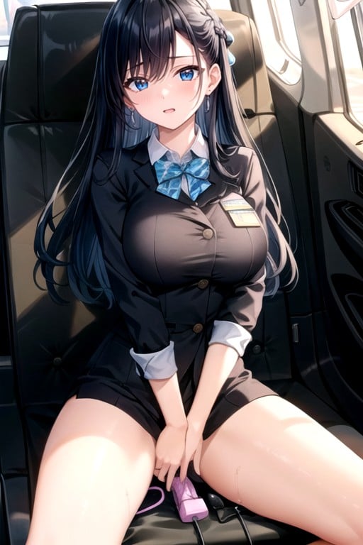 Black Hair, Medium Breast, Flight Attendant AI Porn