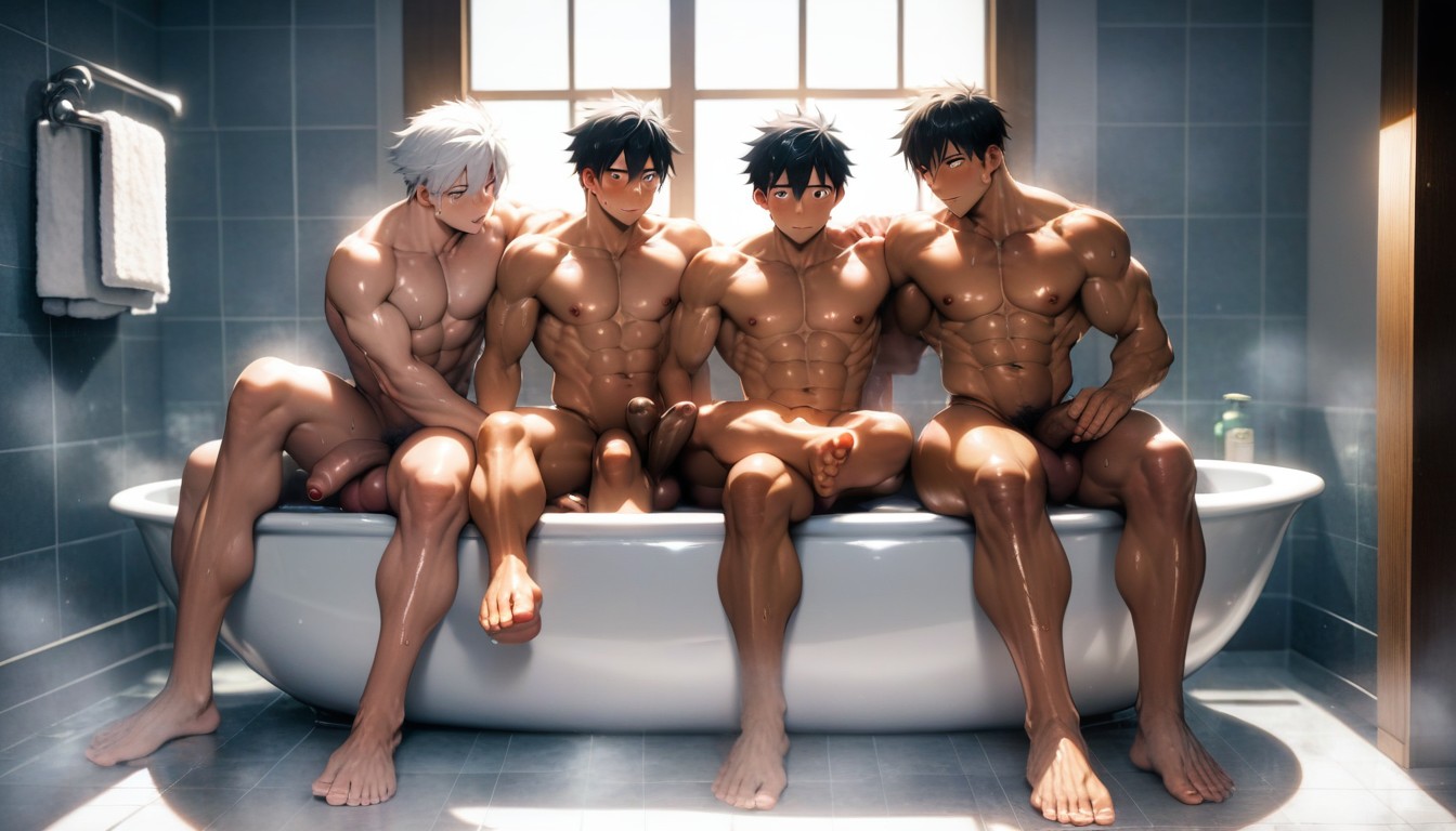 Asuma Tan Skin, Foreskin, Same Size AI Gay Porn