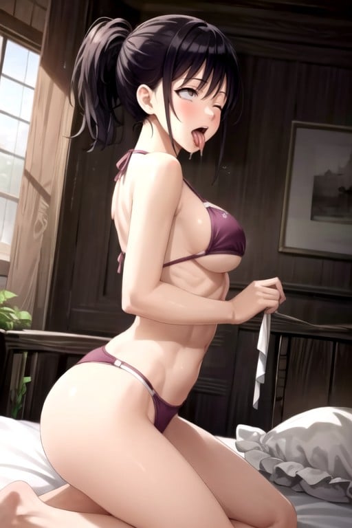 Japanese, Purple Eyes, Bikini AI Porn