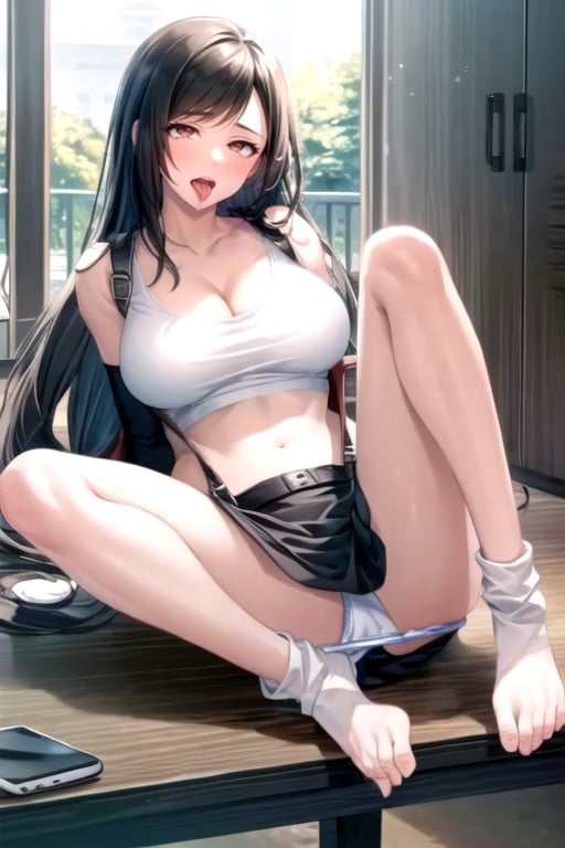 Tifa Lockhart (final Fantasy), Piernas Abiertas, Bajando Las BragasPorno AI Hentai