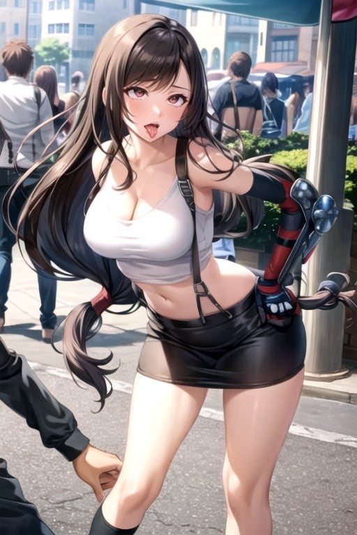 Tifa Lockhart (final Fantasy), Pulling Down Panties, Ahegao Pornografia de IA