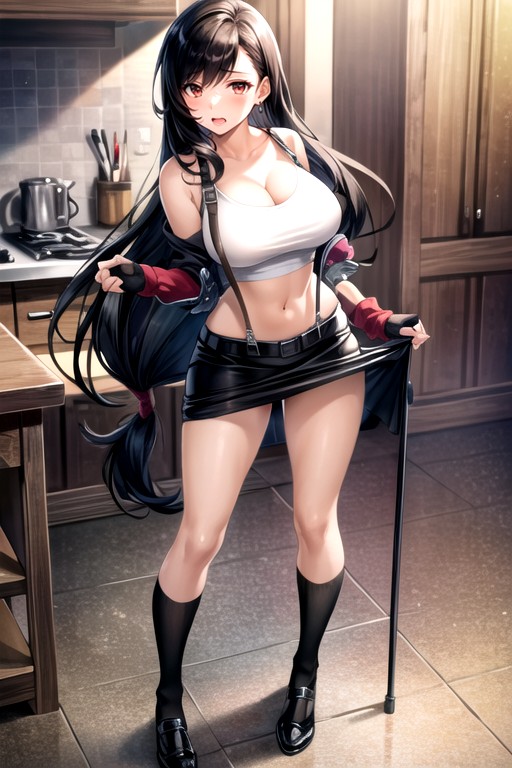 De Baixo Para Cima (saia Superior), Tifa Lockhart (final Fantasy), Corpo Todo Hentai IA pornografia