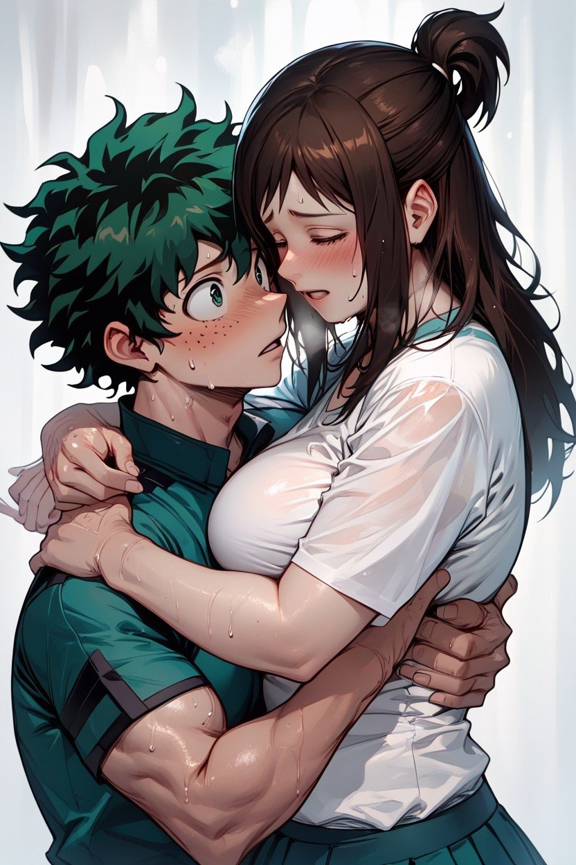 Inko, Izuku_midoriya, Two People Arm In Arm Hentai IA pornografia