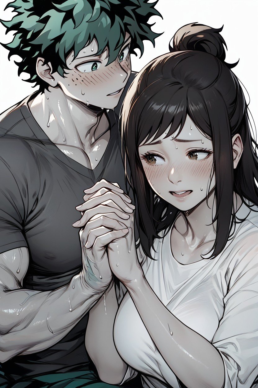 Sweat, Izuku_midoriya, Holding HandsヘンタイAIポルノ